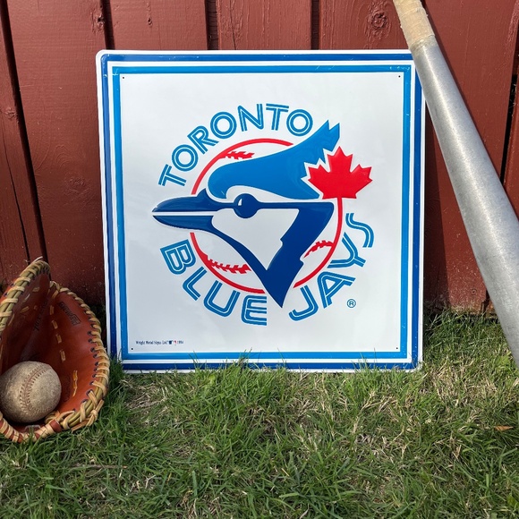 Vintage 90s Toronto Blue Jays MLB Metal / Tin Sign - Picture 1 of 8
